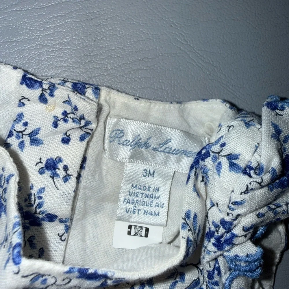 Ralph Lauren Blue and‎ White Floral Romper